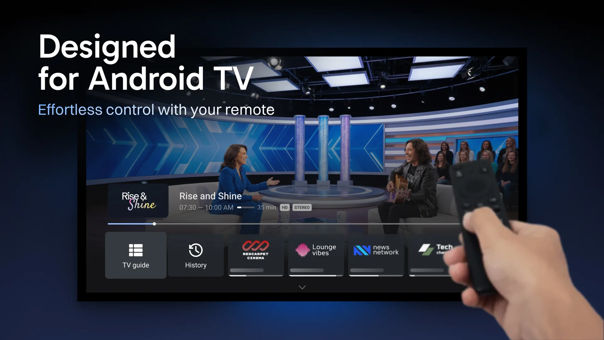 Person looking at a smart TV screen displaying a network error or streaming issue